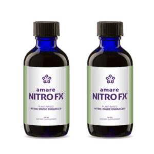 Amare Nitro FX 2-Pack (formerly Kyani Nitro FX) product packaging. 2 Bottles of 56ml plant-based nitric oxide enhancers.