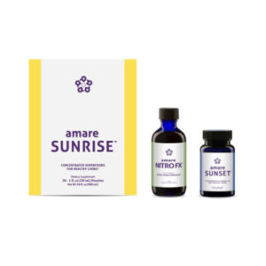 Amare Triangle of Health (formerly Kyani Triangle of Health) product packaging with Amare Sunrise, Amare Sunset and Amare Nitro FX.