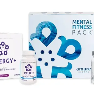 Amare Mental Fitness includes (1) of each of our most-popular mental optimization products: Energy+, Mood+, Sleep+, and Relief