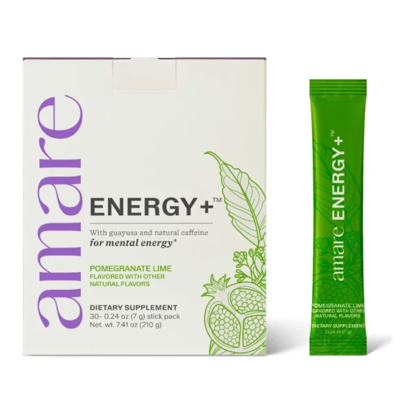 Amare Energy+ Pomegranate Lime product packaging