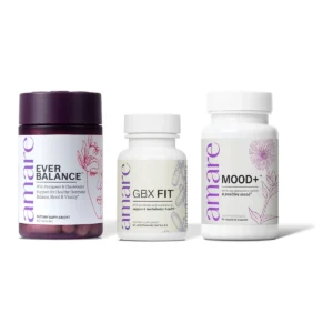 Amare Happy Hormones Pack (Ever Balance, Mood+ & GBX Fit) product packaging