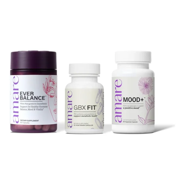 Amare Happy Hormones Pack (Ever Balance, Mood+ & GBX Fit) product packaging